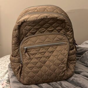 Vera Bradley Twill Campus Backpack Meadowlark Tan